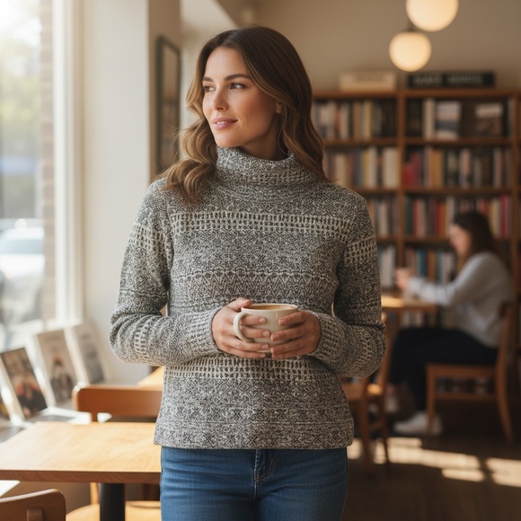 Columbia Sportswear Company Sweaters - Columbia Funnel Neck Fleece Sweater Small Gray Soft Knit Pullover